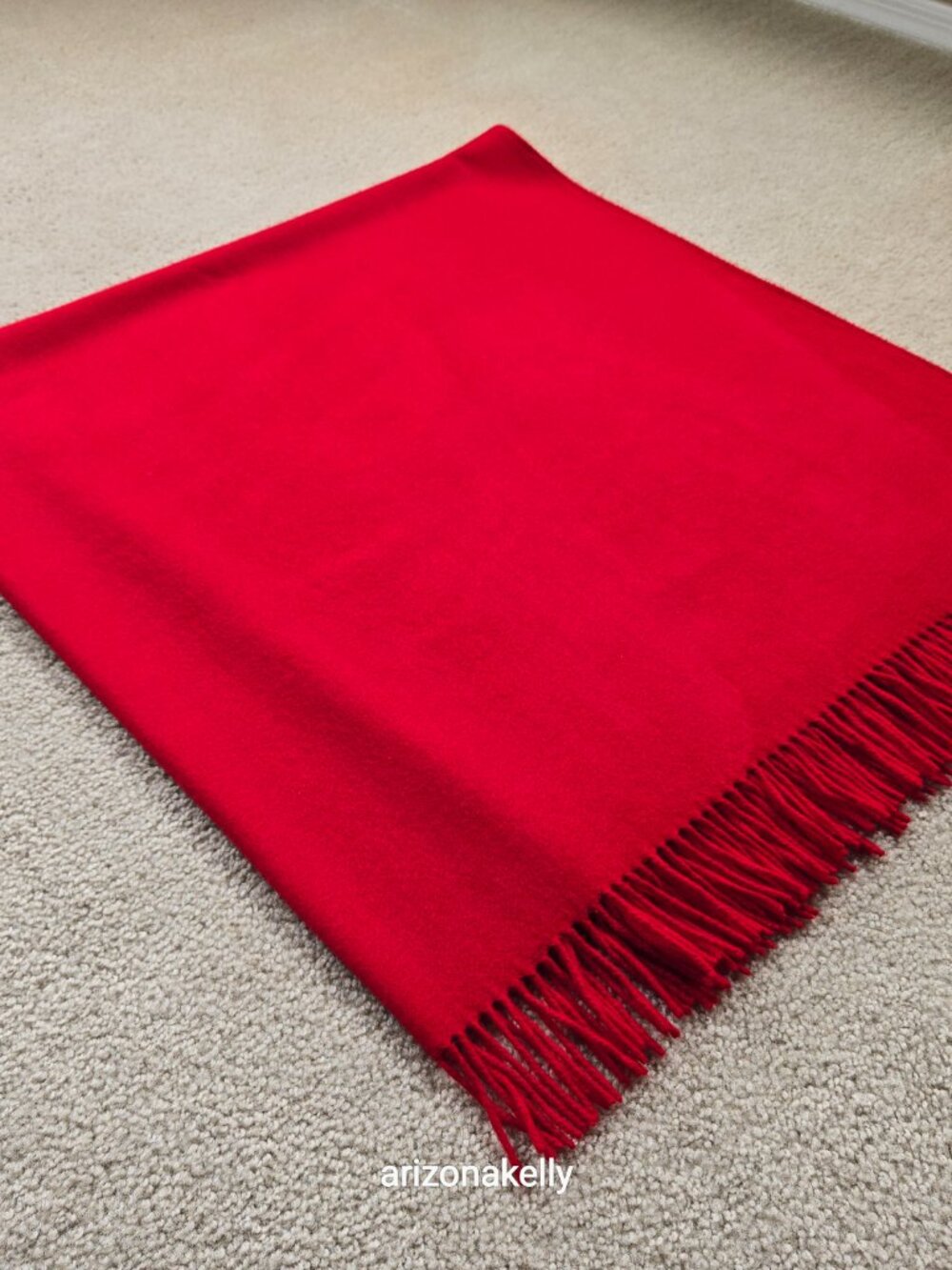 Talbots Cashmere (75%) & Wool (25%) Wrap Red - Picture 12 of 16